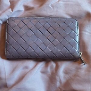 Bottega Veneta Intrecciato Zip Around Wallet In Light Purple